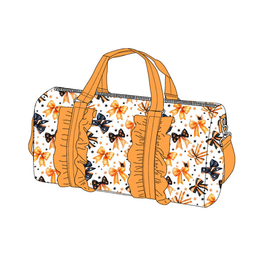 preorder BA0314 Halloween black/orange bows ruffles bag