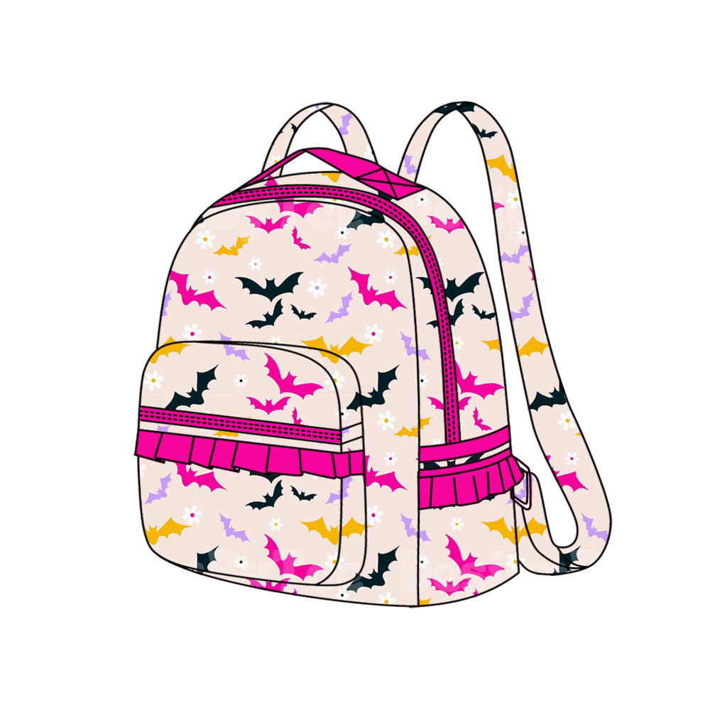 preorder BA0318 Halloween colorful bat hot pink school bag
