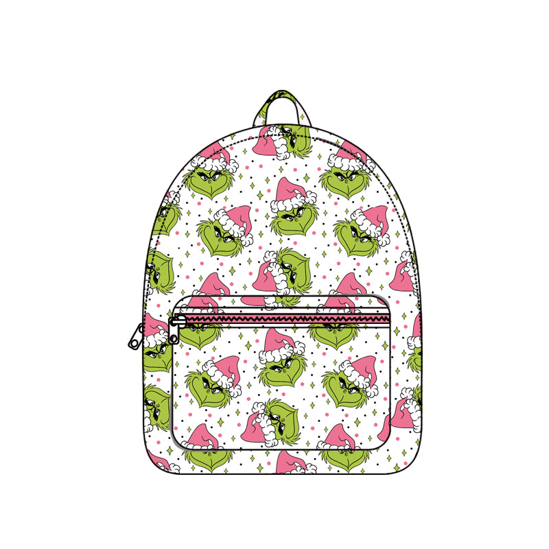 preorder BA0342 Christmas green face pink bag