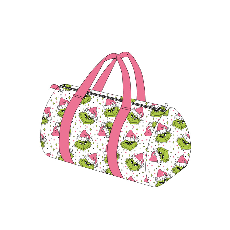 preorder BA0343 Christmas green face pink bag