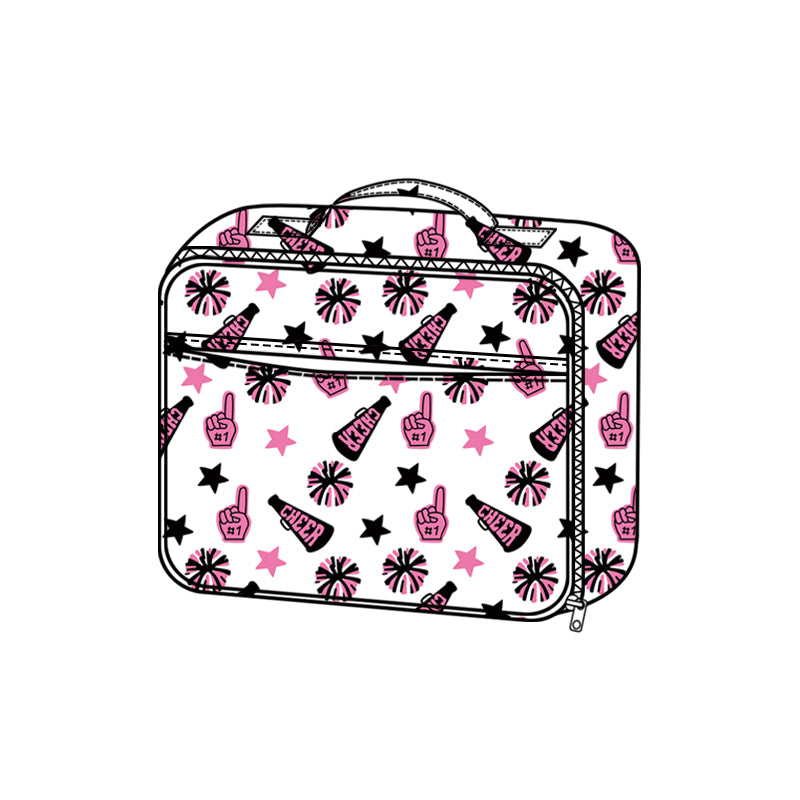 preorder BA0363 cheer star hot pink black lunchbox lunch bag