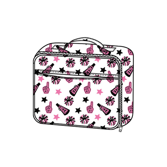 preorder BA0363 cheer star hot pink black lunchbox lunch bag