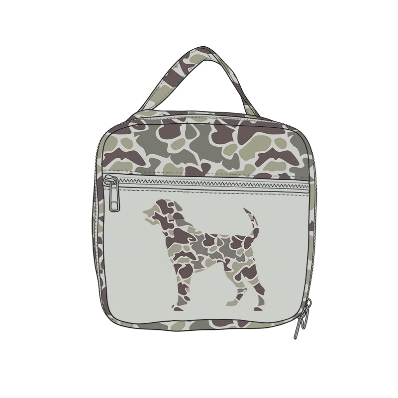 preorder BA0398 Dog Camo Lunchbox Lunch Bag