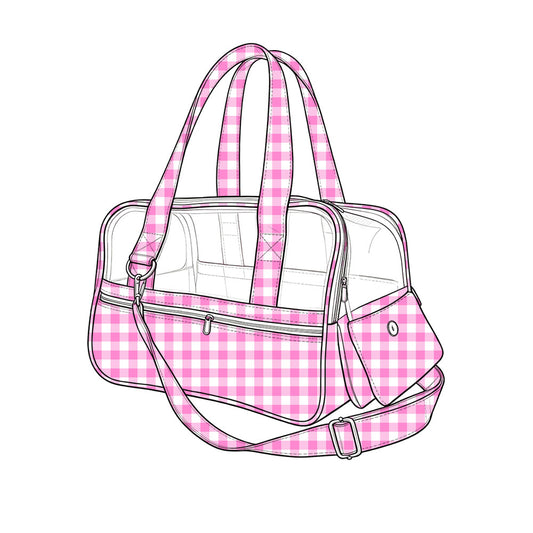 preorder BA0401 Pink Checkered Pet Bag