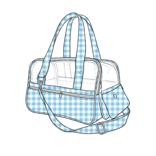 preorder BA0402 Blue Checkered Pet Bag