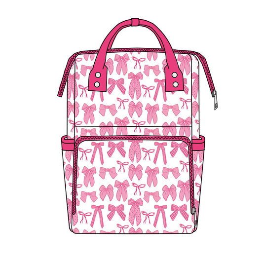 preorder BA0405 Hot Pink Bows Diaper Bag