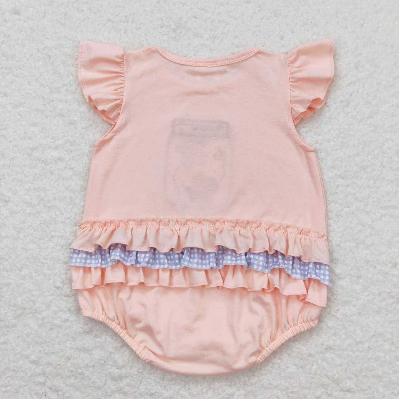 SR1112 embroidery Cartoon butterfly light pink flutter sleeve girls romper