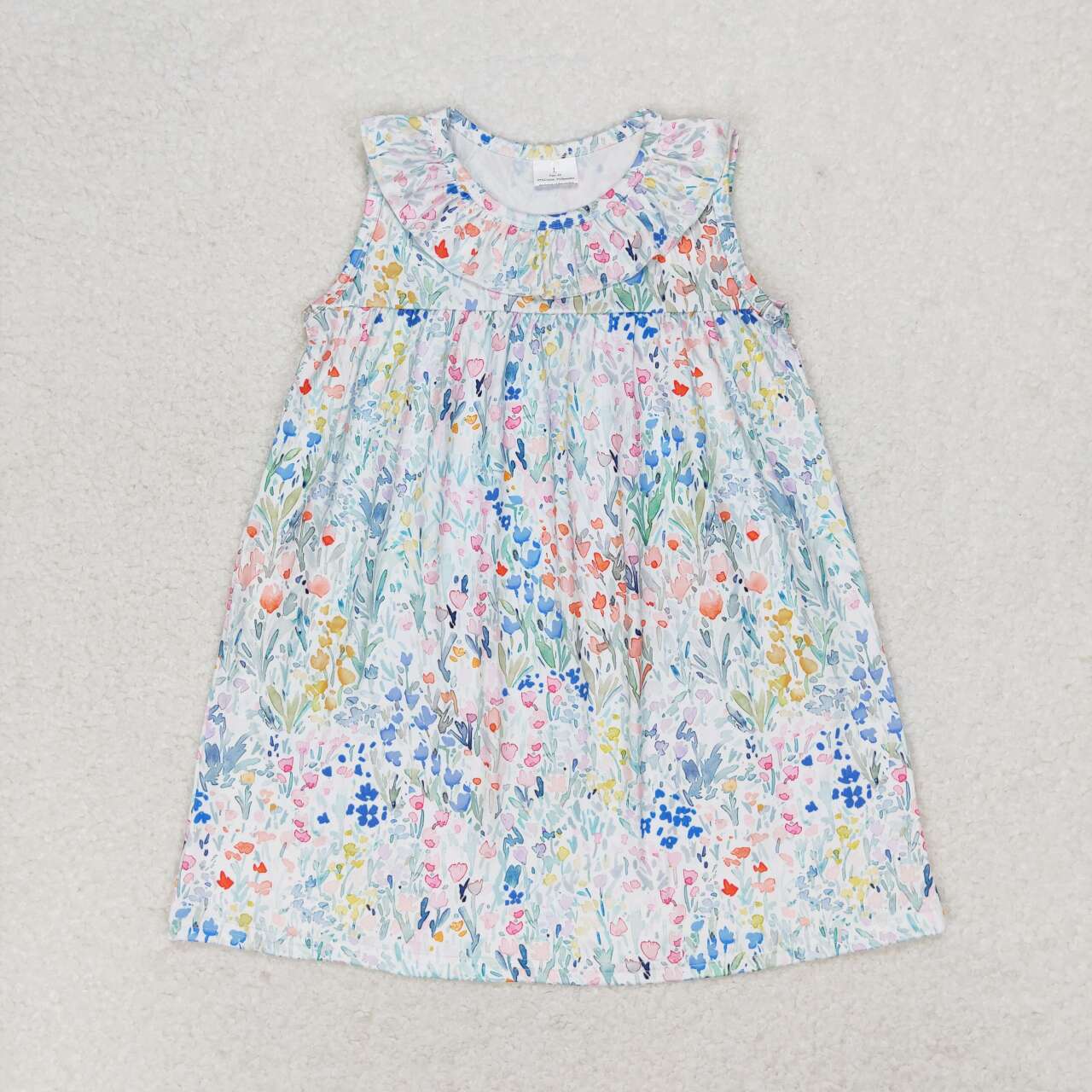 GSD0967 colorful flowers sleeveless girls dress