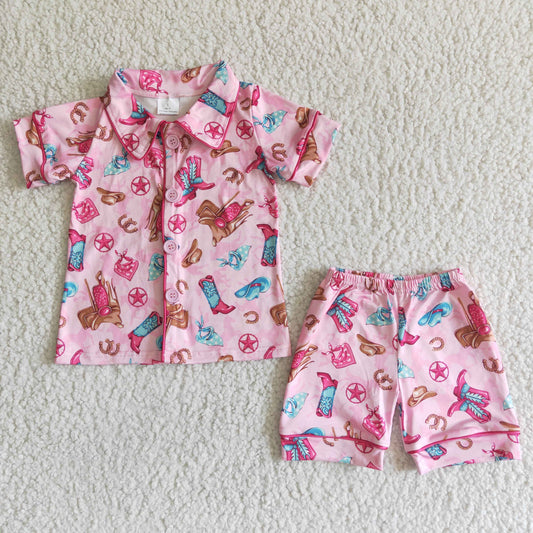GSSO0021 Western Pink Baby Girls Pajamas