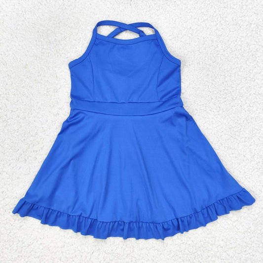 S0445 blue girls bathing swimsuit