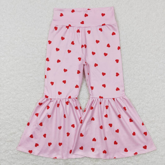 P0339 Valentine's Day red heart pink girls pants