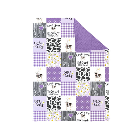 preorder BL0054 Cow Purple Baby Blanket
