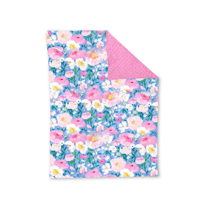 preorder BL0134 pink flowers kids baby blanket