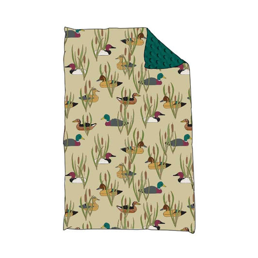 preorder BL0187 hunting season mallard duck green baby blanket