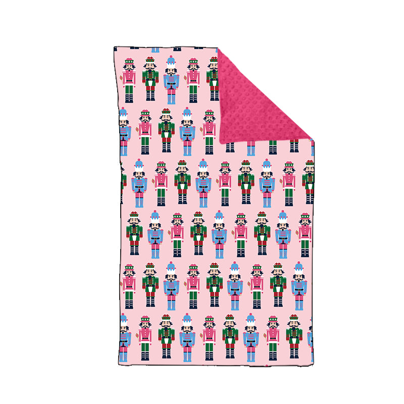 preorder BL0227 Christmas soldier pink baby blanket