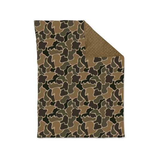 preorder BL0231 hunting camo brown baby blanket