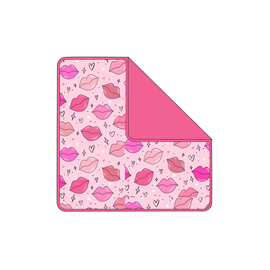 preorder BL0241 Valentine's Day Pink Lips Heart Baby Blanket
