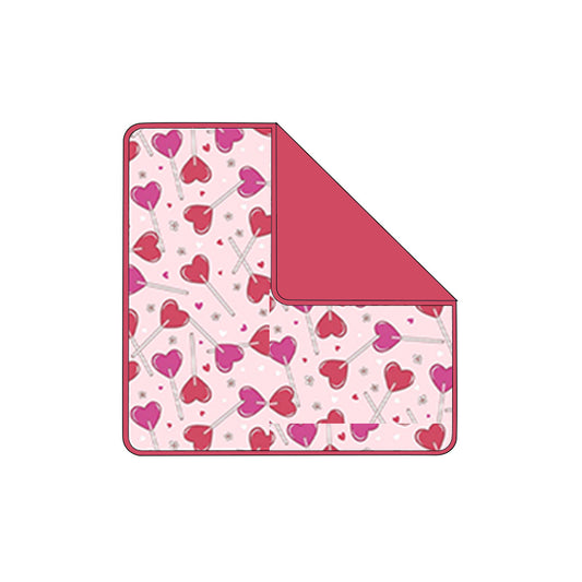preorder BL0242 Valentine's Day Red Hot Pink Heart Baby Blanket