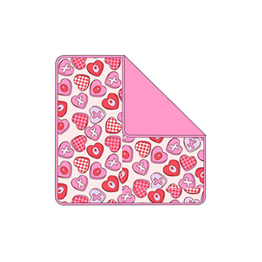 preorder BL0245 Valentine's Day Pink Red Heart Baby Blanket