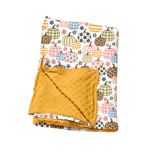 preorder BL0252 Flowers Pumpkin Baby Blanket