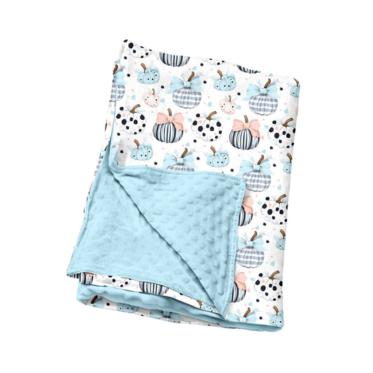 preorder BL0253 Pumpkin Bows Baby Blanket