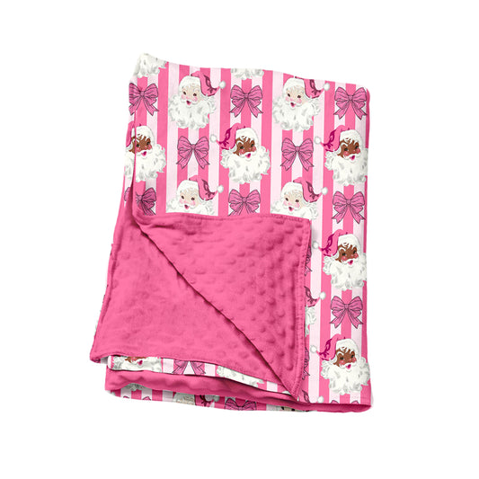 preorder BL0255 Christmas Santa Bows Baby Blanket