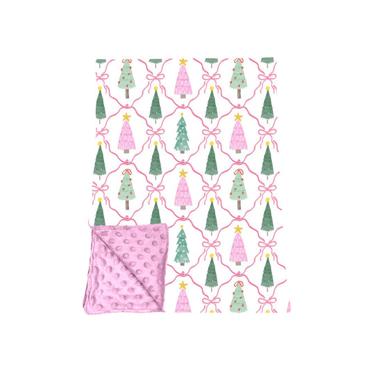 preorder BL0259 Christmas Tree Bows Baby Blanket