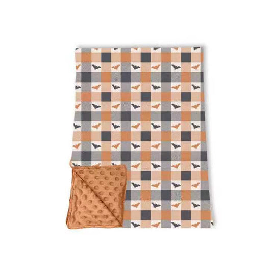 preorder BL0264 Halloween Bat Checkered Baby Blanket