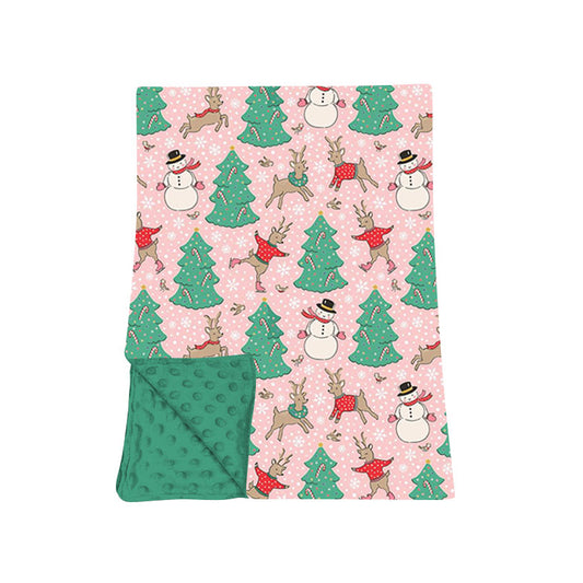 preorder BL0277 Christmas Deer Tree Baby Blanket