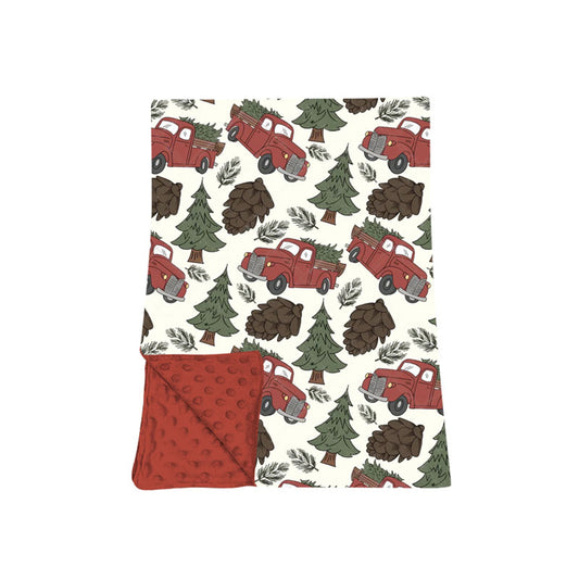 preorder BL0281 Christmas Tree Truck Baby Blanket