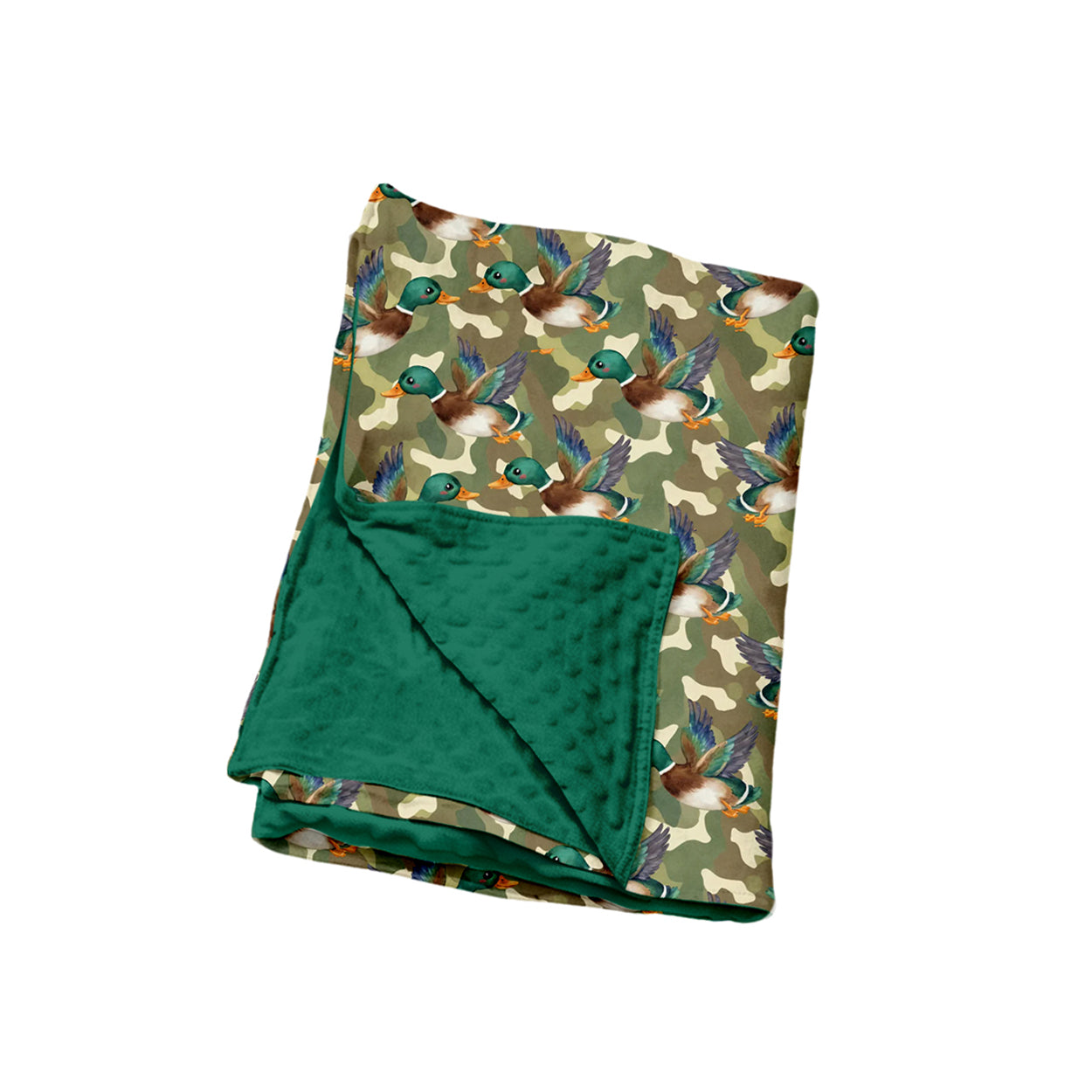 preorder BL0286 Mallard Duck Green Baby Blanket