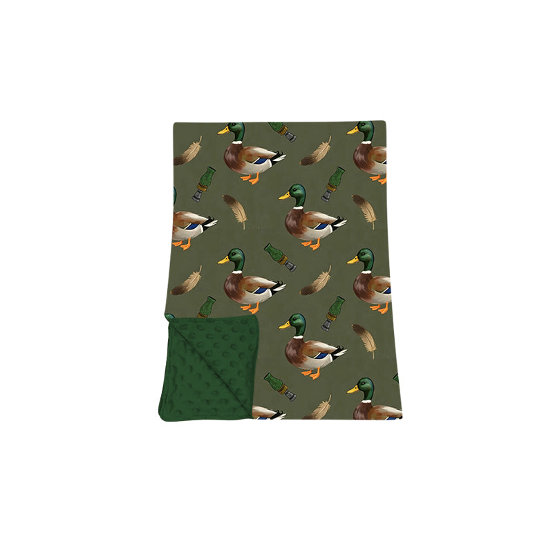 preorder BL0287 Mallard Duck Green Baby Blanket
