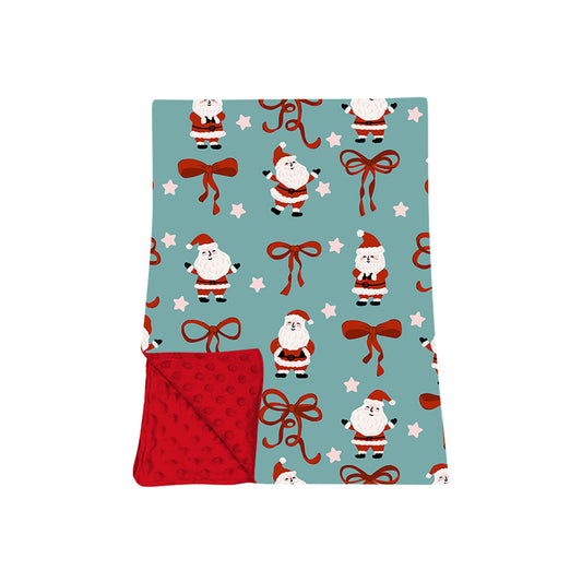 preorder BL0294 Christmas Santa Bows Baby Blanket