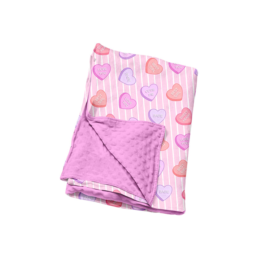 preorder BL0302 Valentine's  Day Heart Pink Baby Blanket
