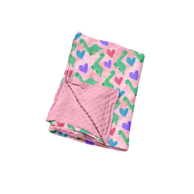 preorder BL0309 Valentine's Day Heart Dinosaur Baby Blanket