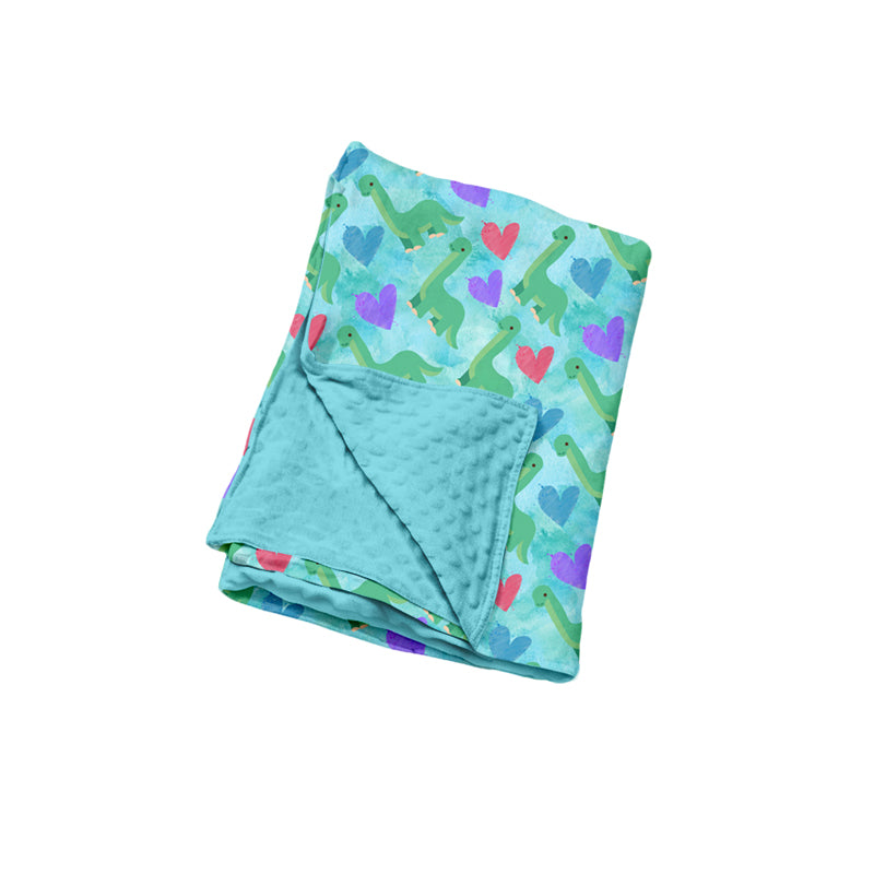 preorder BL0310 Valentine's Day Heart Dinosaur Baby Blanket