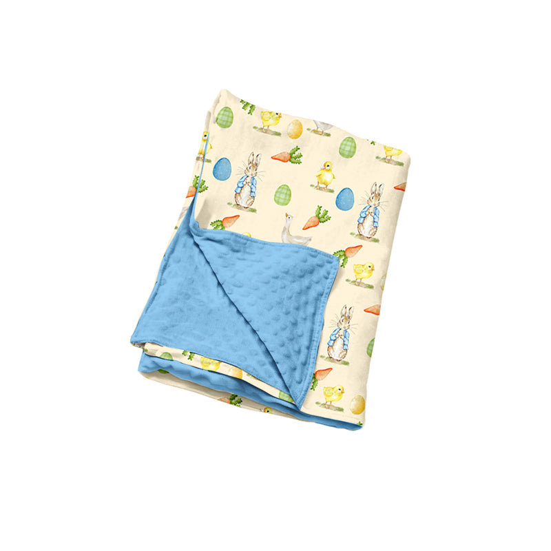 preorder BL0312 Easter Rabbit Bunny Carrot Egg Baby Blanket