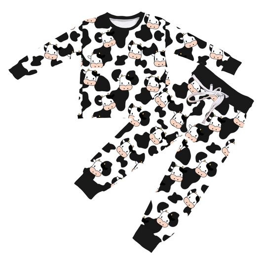 preorder BLP0194 Cow Print Long Sleeves Boys Pajamas