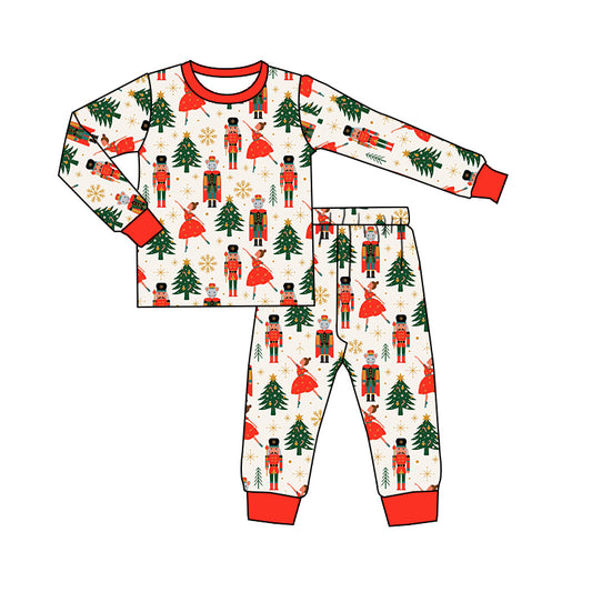 preorder BLP0230 Christmas Tree Soldier Red Long Sleeves Boys Pajamas