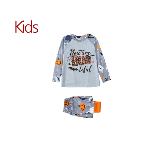 preorder BLP0301 Halloween boo grey long sleeve pants kids pajamas