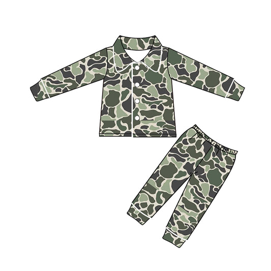 preorder BLP0422 Camo green long sleeve pants boys pajamas