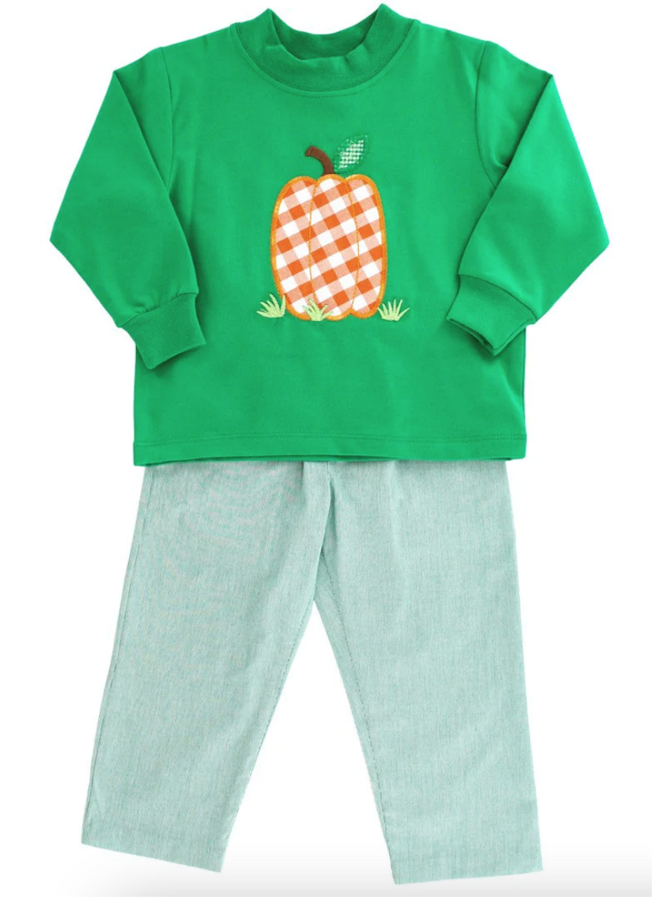 preorder BLP0459 pineapple green long sleeve blue pants boys set