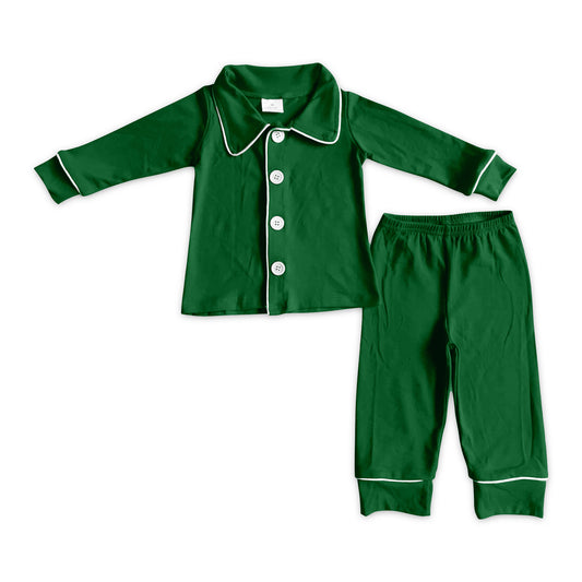 preorder BLP0485 Christmas green long sleeve pants boys pajamas