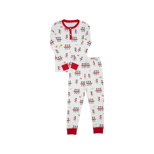 preorder BLP0623 Christmas cartoon soldier red long sleeve pants boys pajamas