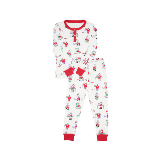 preorder BLP0624 Christmas Santa red long sleeve pants boys pajamas