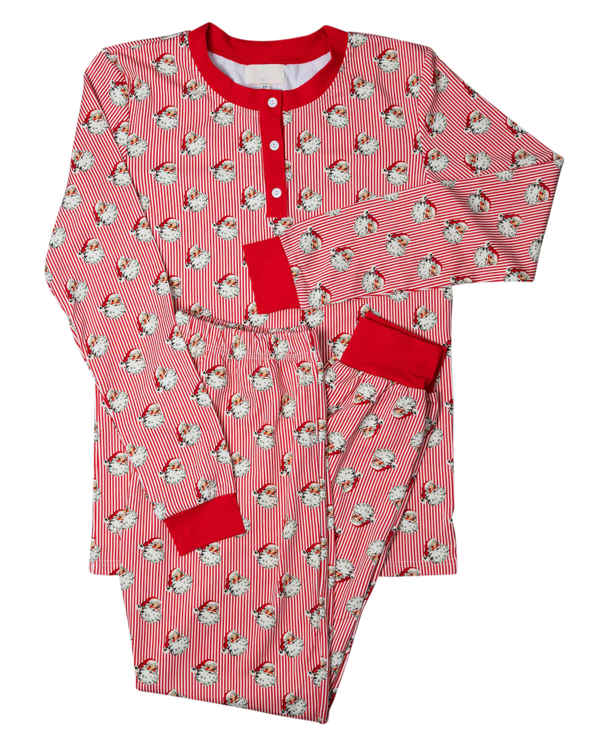 preorder BLP0654 Christmas Santa red striped long sleeve pants adult pajamas