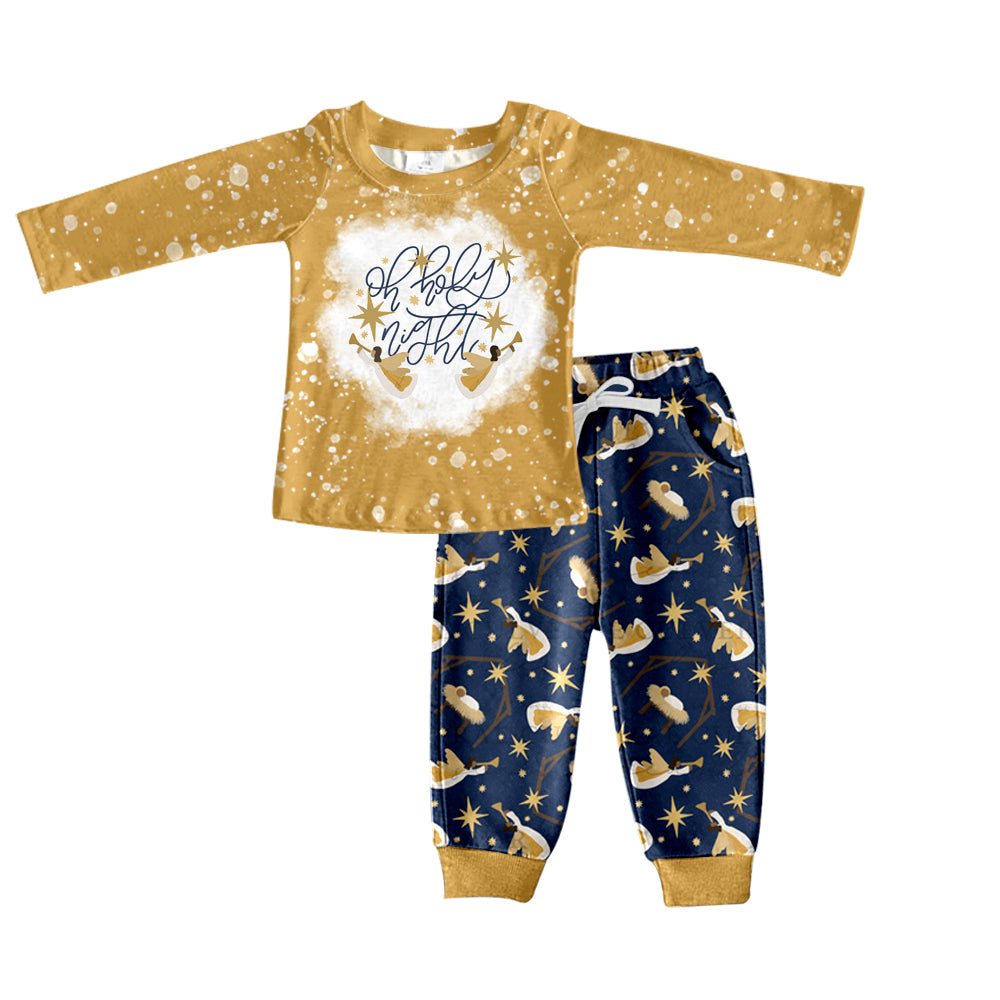 preorder BLP0673 The Nativity Story yellow long sleeve pants boys set