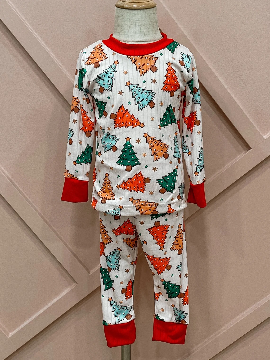 preorder BLP0686 Christmas tree star long sleeve pants boys pajamas