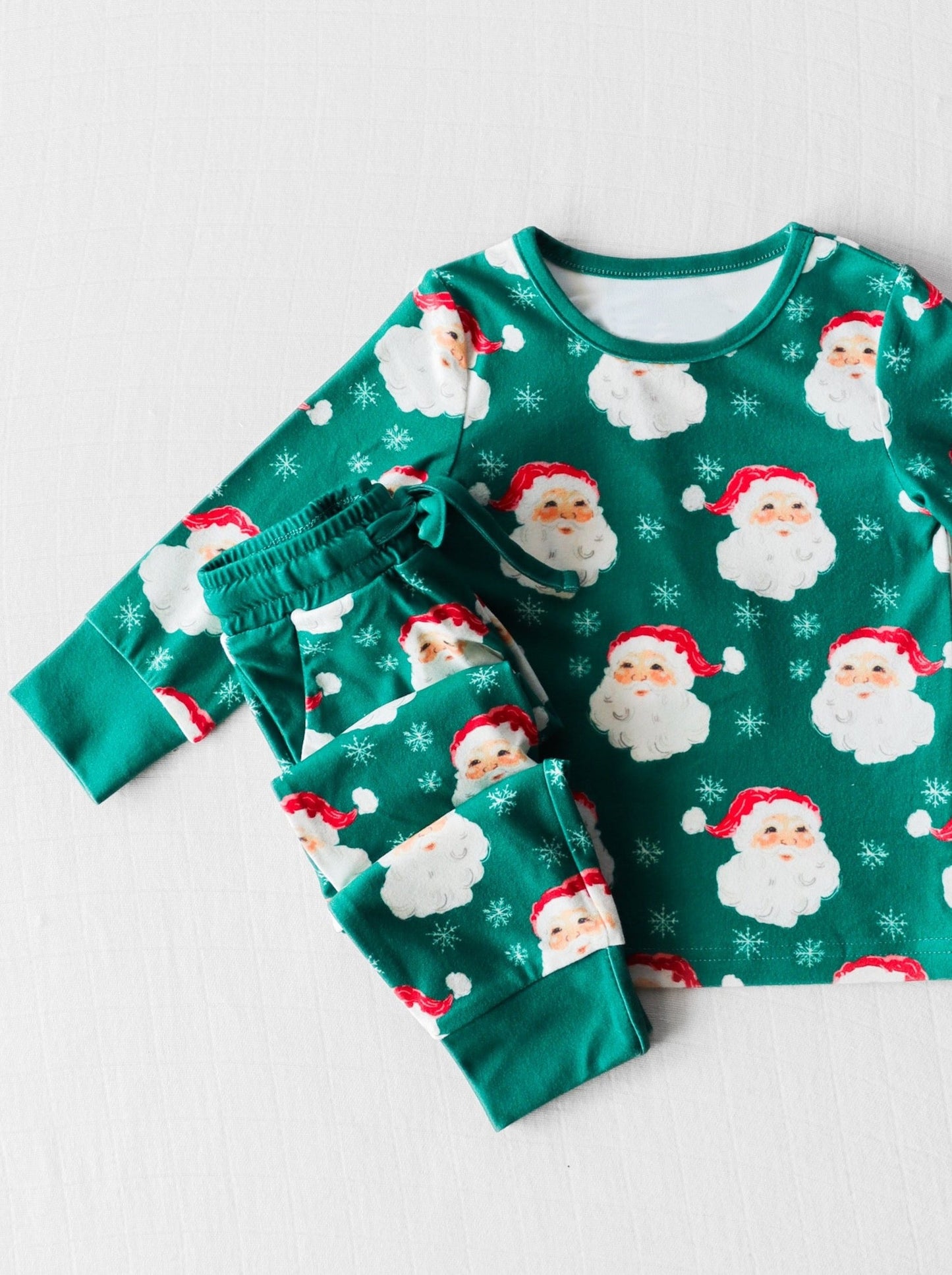 preorder BLP0715 Christmas Santa green long sleeve pants boys pajamas
