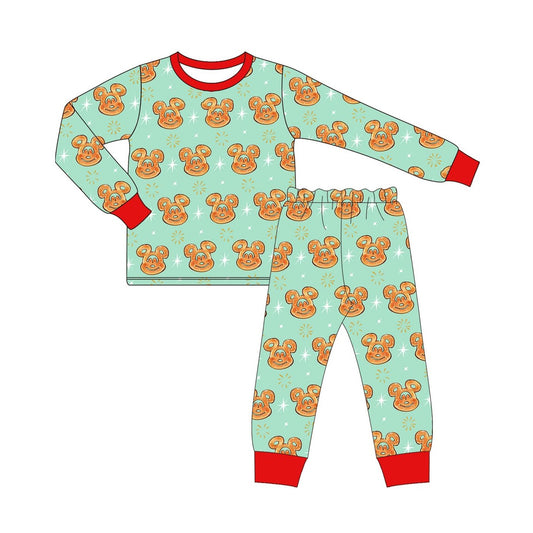 preorder BLP0732 Halloween cartoon M green long sleeve pants boys pajamas